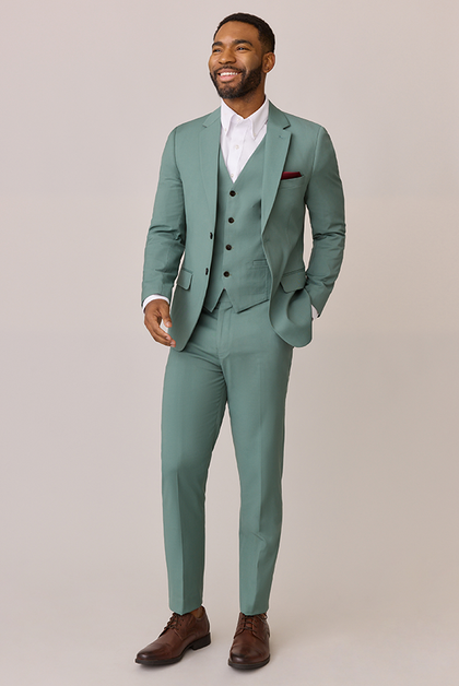 Model: Colin; Size: Slim 32/31. Pictured with Cabernet Satin Pocket Square