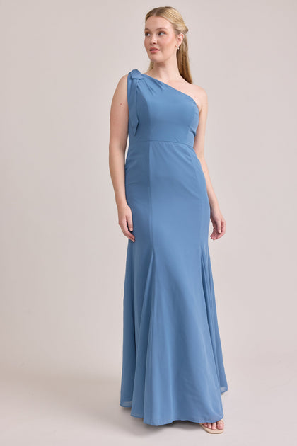 Rowan Chiffon Dress | Made To Order | Dusty Blue