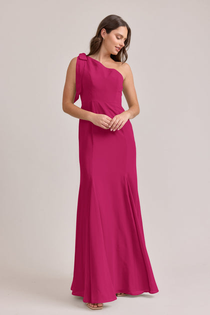 Rowan Chiffon Dress | Made To Order | Hot Pink