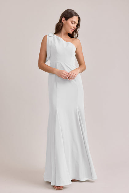Rowan Chiffon Dress | Made To Order | White Pearl