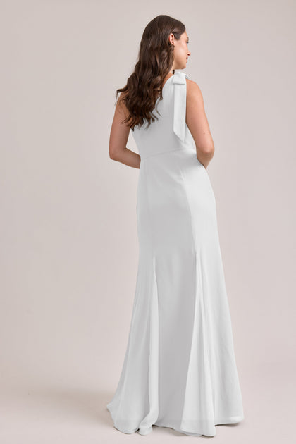 Rowan Chiffon Dress | Made To Order | White Pearl