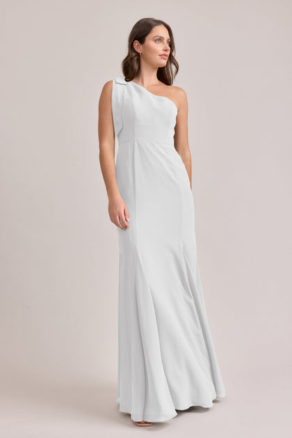 Rowan Chiffon Dress | Made To Order | White Pearl