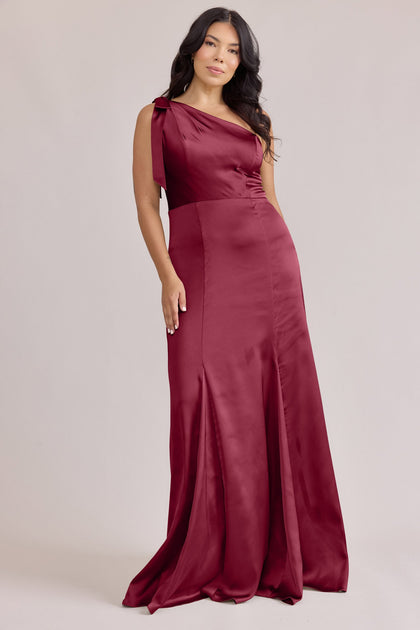 Rowan Satin Dress | Made To Order | Berry
