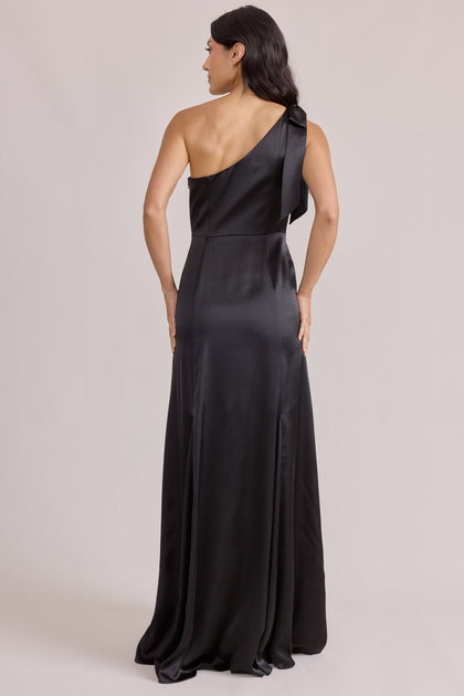 Rowan Satin Dress | Made To Order | Black