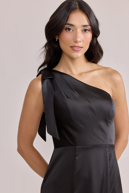 Rowan Satin Dress | Made To Order | Black
