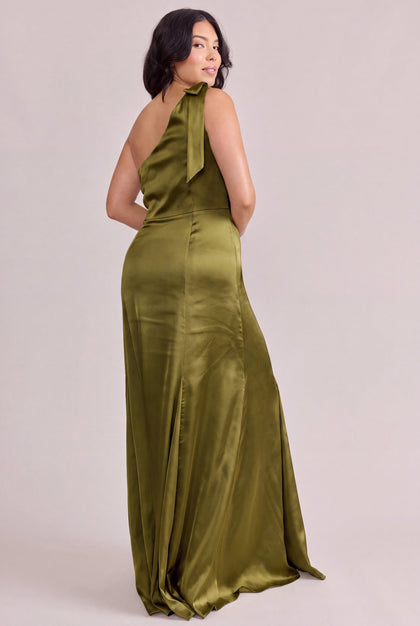Rowan Satin Dress | Made To Order | Chartreuse