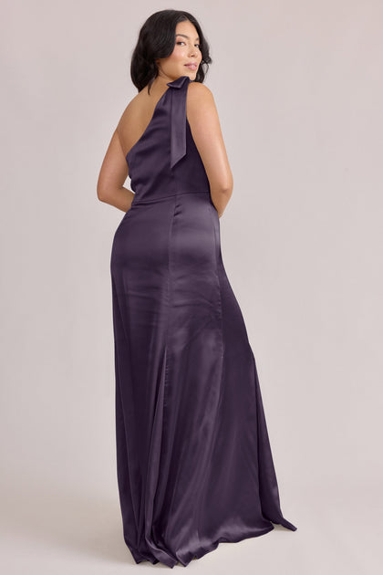 Rowan Satin Dress | Made To Order | Eggplant