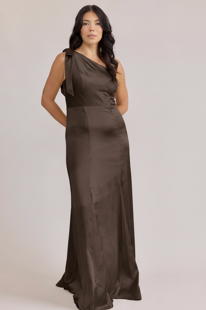 Rowan Satin Dress | Made To Order | Espresso