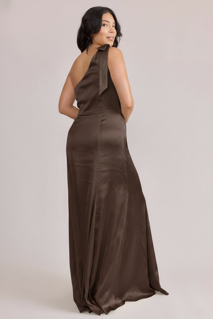 Rowan Satin Dress | Made To Order | Espresso
