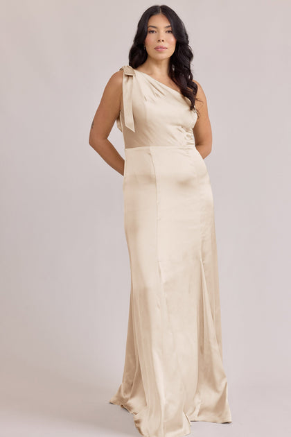 Rowan Satin Dress | Made To Order | Gold Champagne