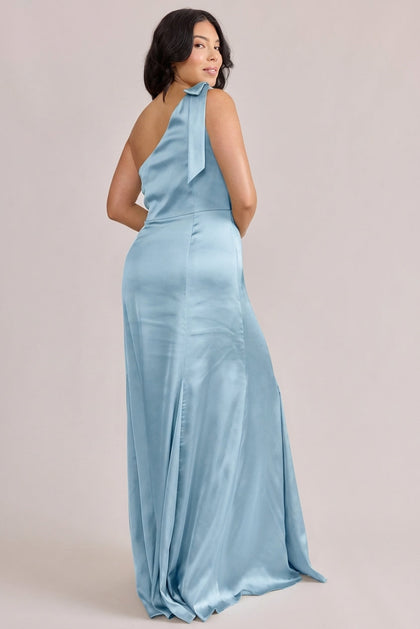 Rowan Satin Dress | Made To Order | Light Blue