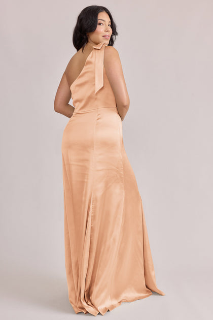 Rowan Satin Dress | Made To Order | Peach