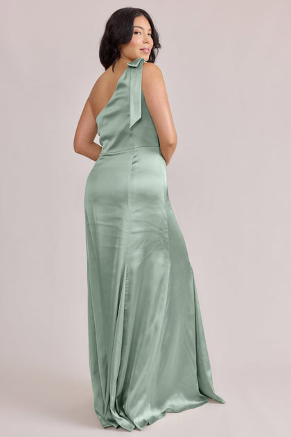 Rowan Satin Dress | Made To Order | Sage