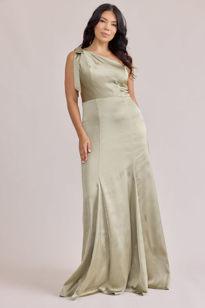 Rowan Satin Dress | Made To Order | Sage