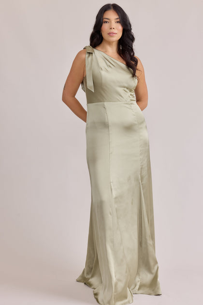 Rowan Satin Dress | Made To Order | Sage