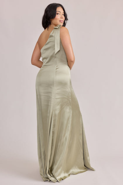 Rowan Satin Dress | Made To Order | Sage