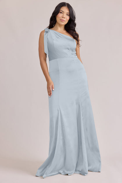 Rowan Satin Dress | Made To Order | Sky Blue