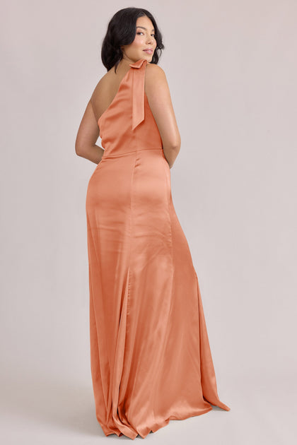 Rowan Satin Dress | Made To Order | Tangerine