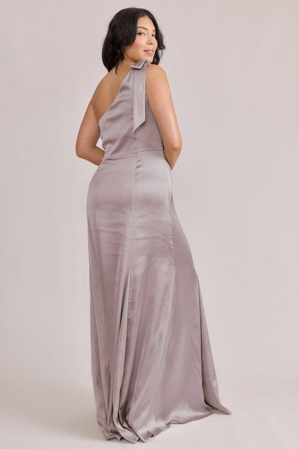Rowan Satin Dress | Made To Order | Taupe