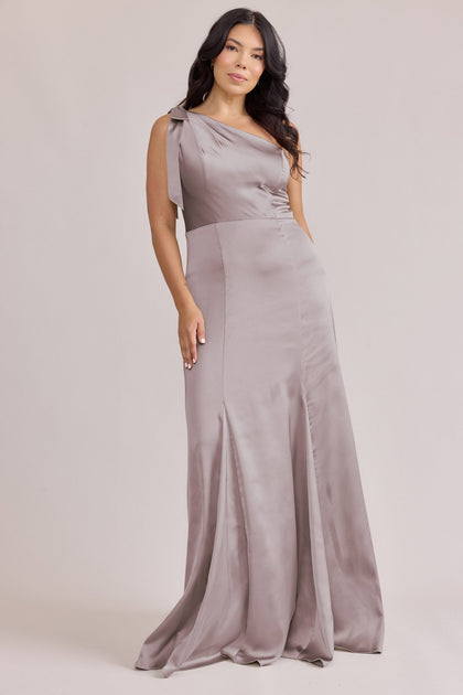 Rowan Satin Dress | Made To Order | Taupe