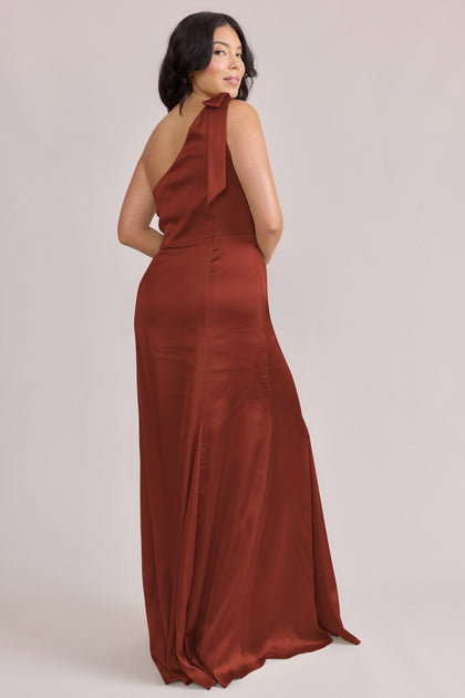 Rowan Satin Dress | Made To Order | Terracotta Rust