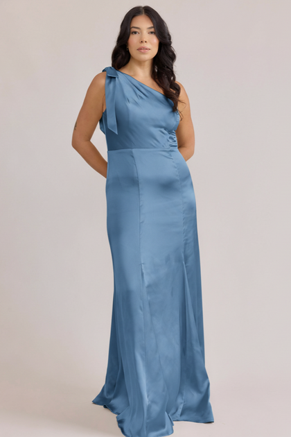 Rowan Satin Dress | Made To Order | True Blue