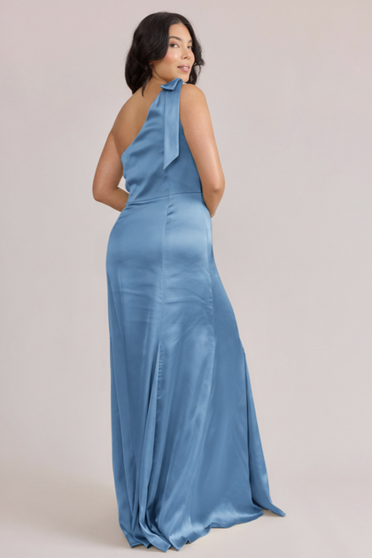 Rowan Satin Dress | Made To Order | True Blue