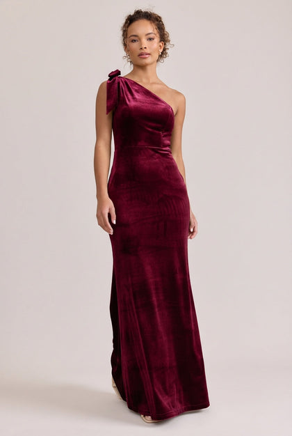 Rowan Velvet Dress | Made To Order | Burgundy