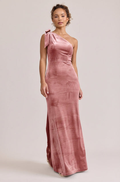 Rowan Velvet Dress | Made To Order | Dusty Rose