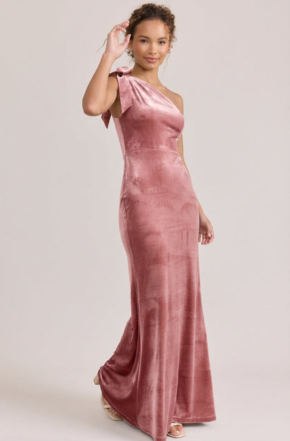Rowan Velvet Dress | Made To Order | Dusty Rose