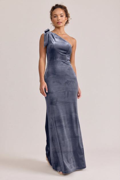 Rowan Velvet Dress | Made To Order | Indie Blue