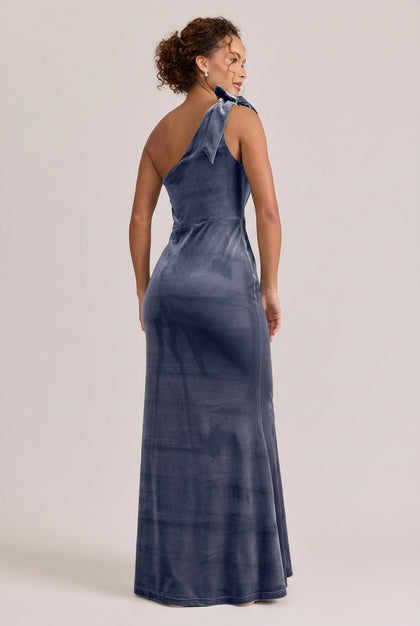 Rowan Velvet Dress | Made To Order | Indie Blue
