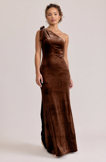 Rowan Velvet Dress | Made To Order | Mahogany