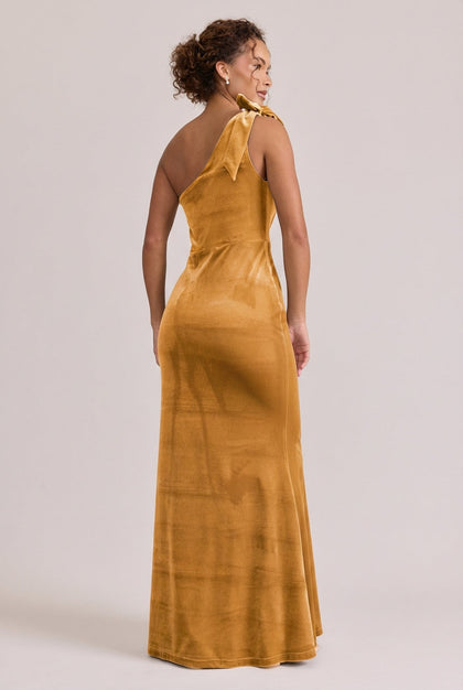 Rowan Velvet Dress | Made To Order | Mustard