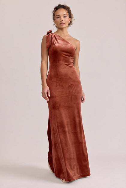 Rowan Velvet Dress | Made To Order | Terracotta