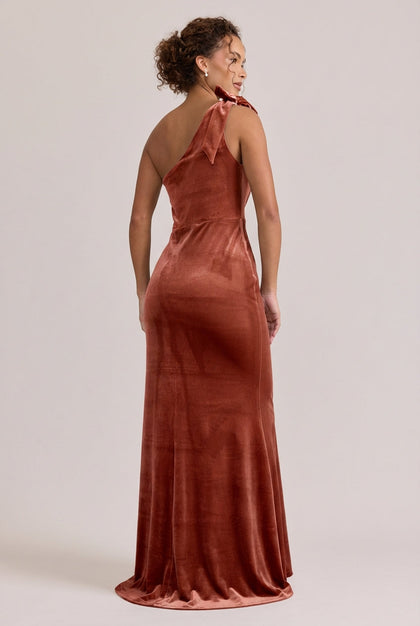 Rowan Velvet Dress | Made To Order | Terracotta