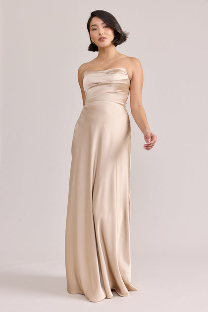Model: Clarissa; Size: Small; Color: Gold Champagne