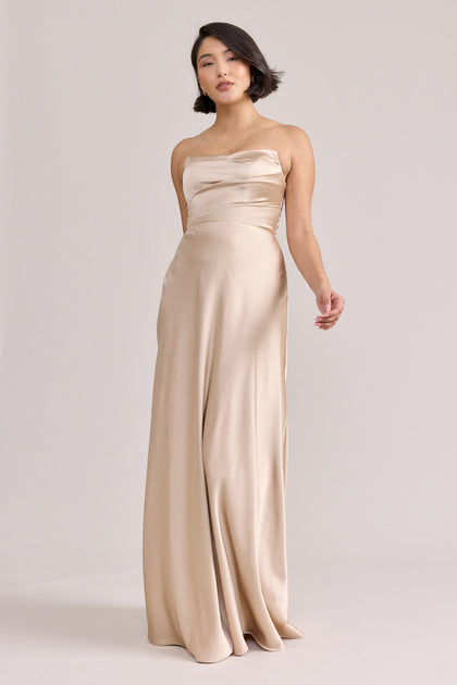 Model: Clarissa; Size: Small; Color: Gold Champagne