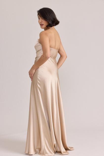 Model: Clarissa; Size: Small; Color: Gold Champagne