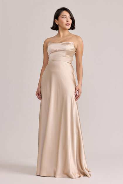 Model: Clarissa; Size: Small; Color: Gold Champagne