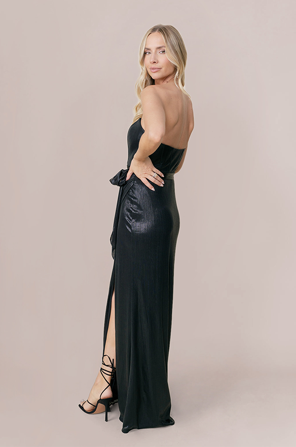 Sample Black Amara Metallic Dress