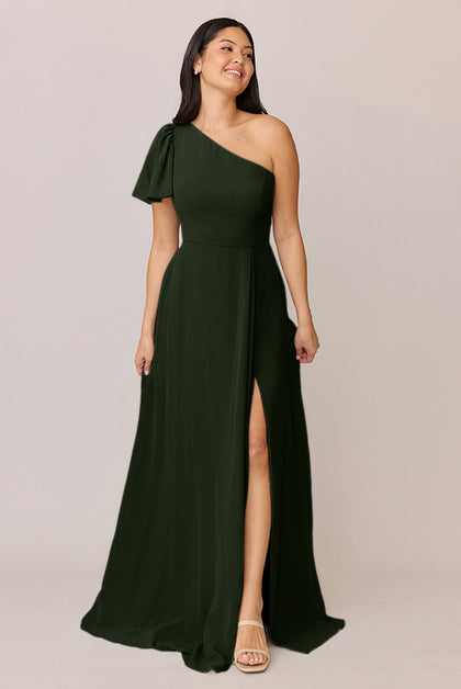 Sample Deep Olive Navea Convertible Chiffon Dress