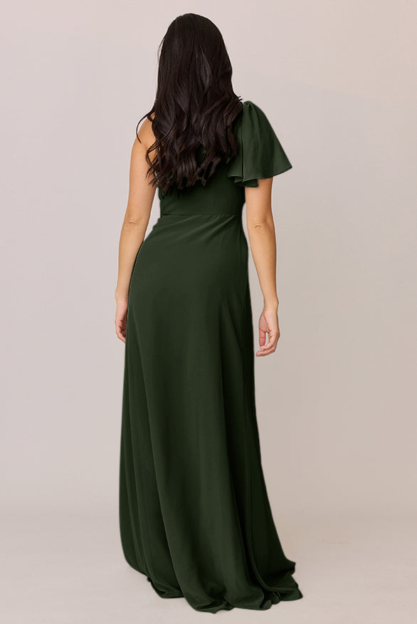 Sample Deep Olive Navea Convertible Chiffon Dress | Ready To Ship 2 Sample Deep Olive Navea Convertible Chiffon Dress | Ready To Ship 2