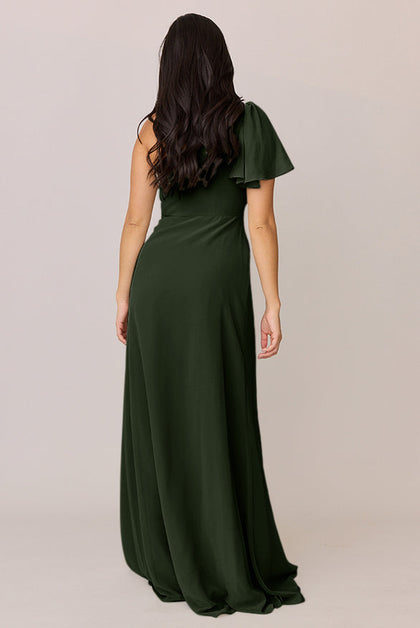 Sample Deep Olive Navea Convertible Chiffon Dress