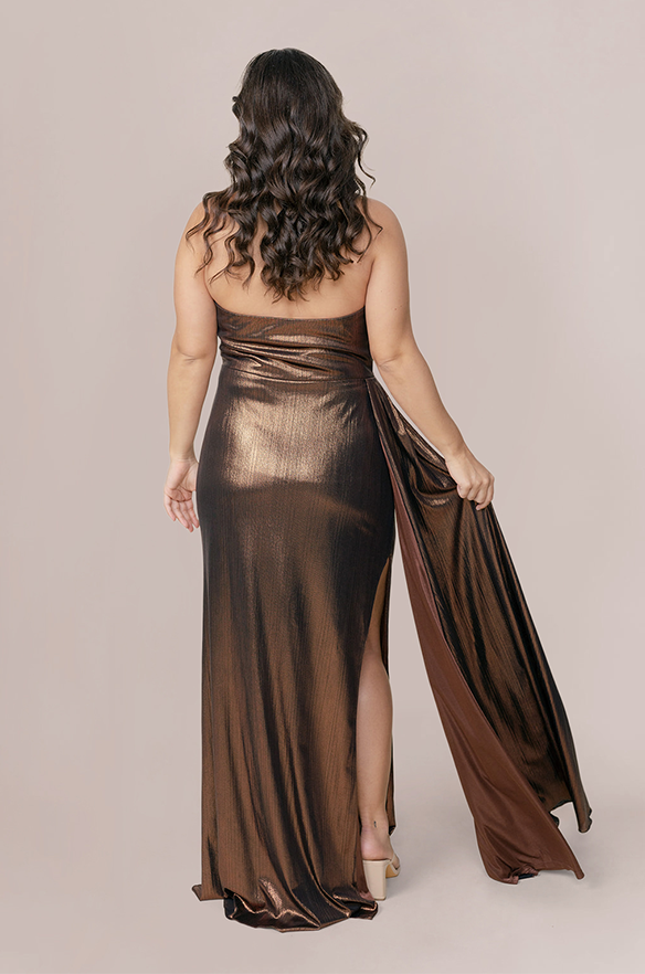 Sample Hazelnut Kory Metallic Dress | Ready To Ship 2 Sample Hazelnut Kory Metallic Dress | Ready To Ship 2