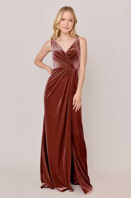 Blair Velvet Dress | Made To Order | Terracotta
