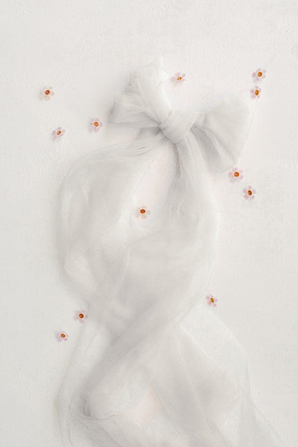 Tulle Sash | Made To Order | White Pearl