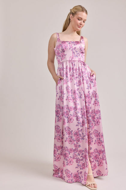 Satin Floral Print Mega Swatch | Perfect Pink Blossom