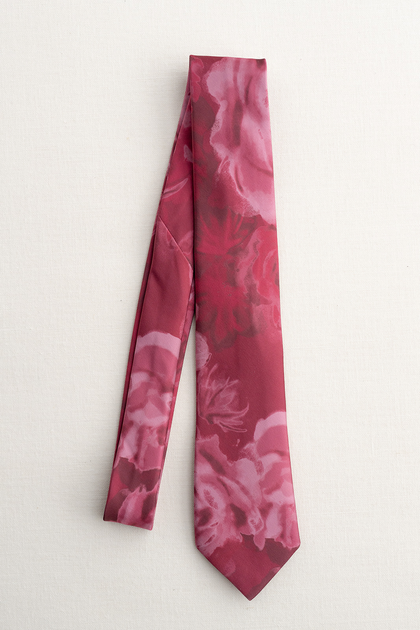 Satin Floral Print Tie | Made To Order | Berry Botanical