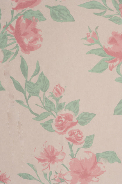 Satin Floral Print Fabric by Yard | Blushing Bride Bouquet